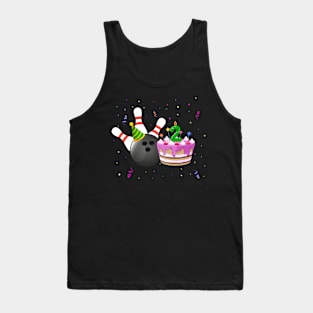 Bowling 2nd Birthday Bday Party Kids 2 years Old Bowler Tank Top